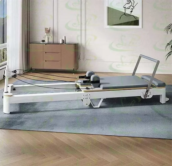 Commercial White Folding Aluminum Alloy Pilates Reformer