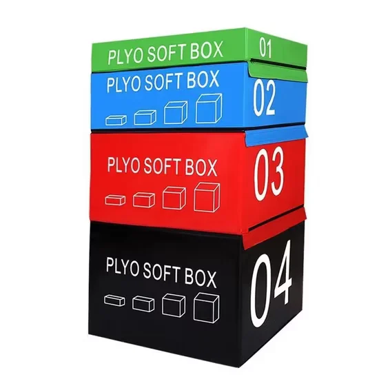 Custom Logo Black Plyometric Jump Box for Commercial Gym Training