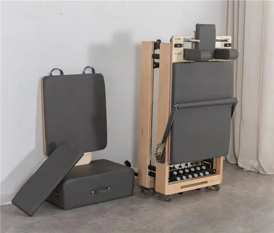 Custom Maple Wood Pilates Reformer with Folding Design for Studio