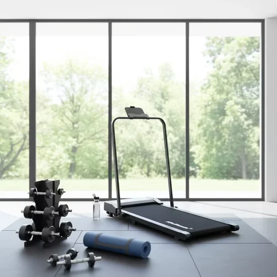 Foldable Walking Treadmill with Handle and Remote Controller