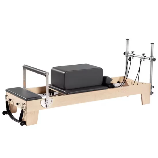 High Quality Pilates Reformer Senrui Fitness Lady Wooden Timber Adjust Pulley Reformer Pilates Bed with Tower Wooden Pilates Reformer Bed with Tower for Studio