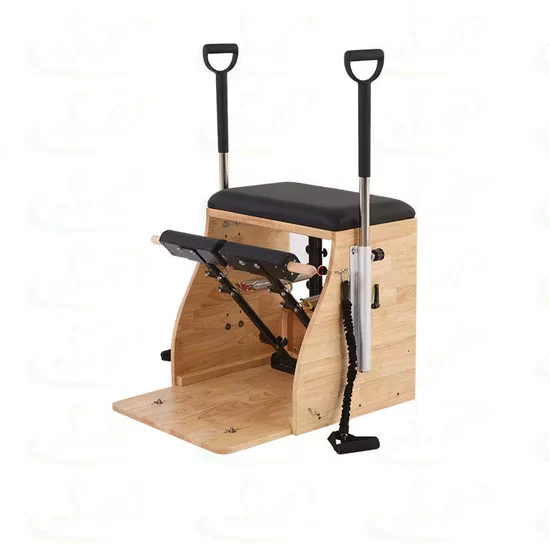 Natural Oak Pilates Reformer Machine with Combo Chair for Studio