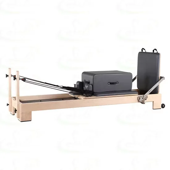 Oak Wood Pilates Reformer Machine for Yoga Training Studio