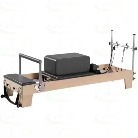 Solid Maple Wood Pilates Reformer with Tower for Home Studio Training