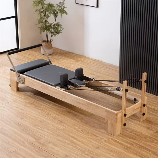 Wooden Pilates Reformer with Half Trapeze Tower Cadillac for Studio